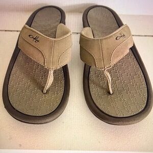 Oakley Beige Casual Walking Flip Flop Slipper Thong Sandals Women Size 9